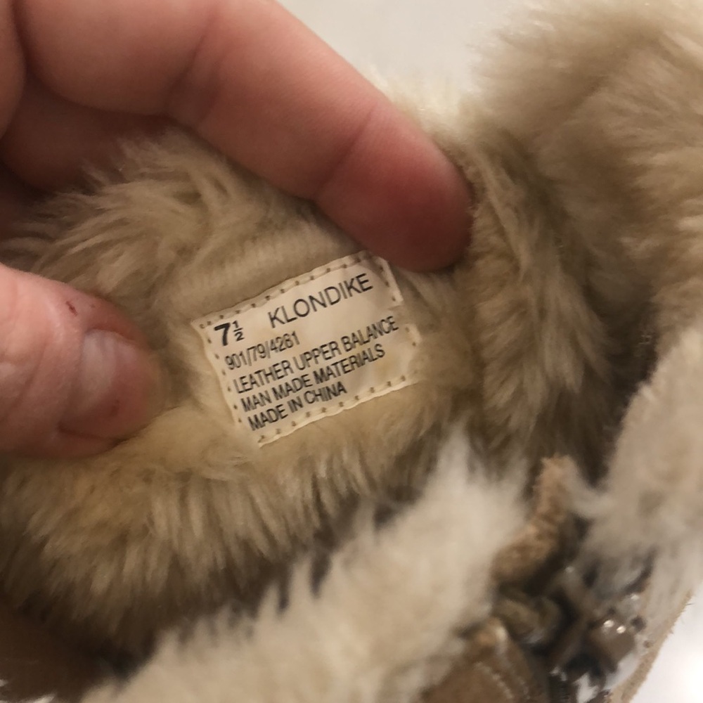 Women's Tan Fur-Lined Boots Ellemenno Klondike tall boots Tan size 7.5 winter - Picture 7 of 9